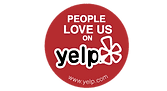 Logo with "People love us on Yelp," highlighting positive feedback